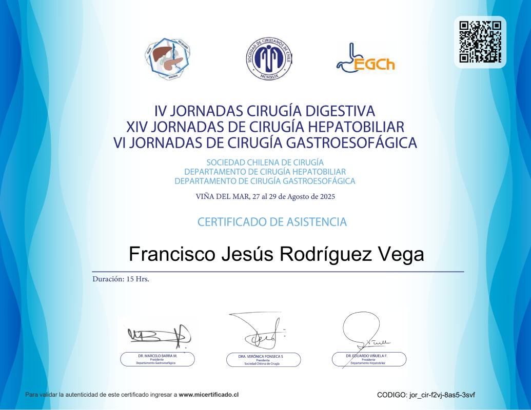 Certificado Universidad Católica del Norte, Constancia, Prevención y diagnóstico en cáncer gástrico